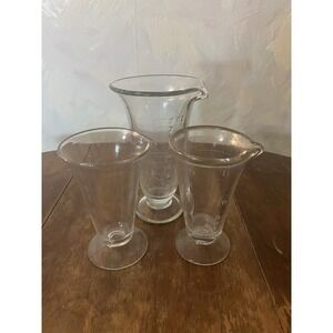 Antique Glass Etched Apothecary Pharmacy Measuring Beaker Drug Store Vtg Art-3